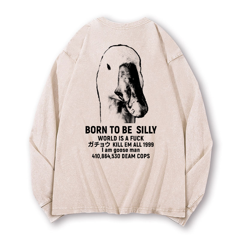 Goose Vintage Washed Cotton Back Art Long-sleeve T-shirt
