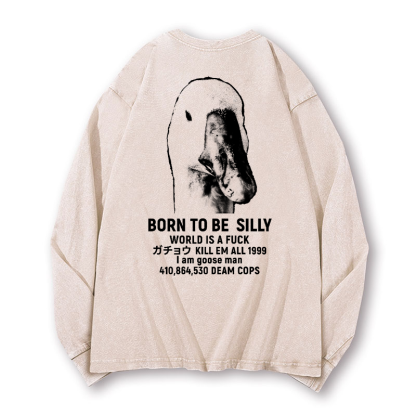 Goose Vintage Washed Cotton Back Art Long-sleeve T-shirt