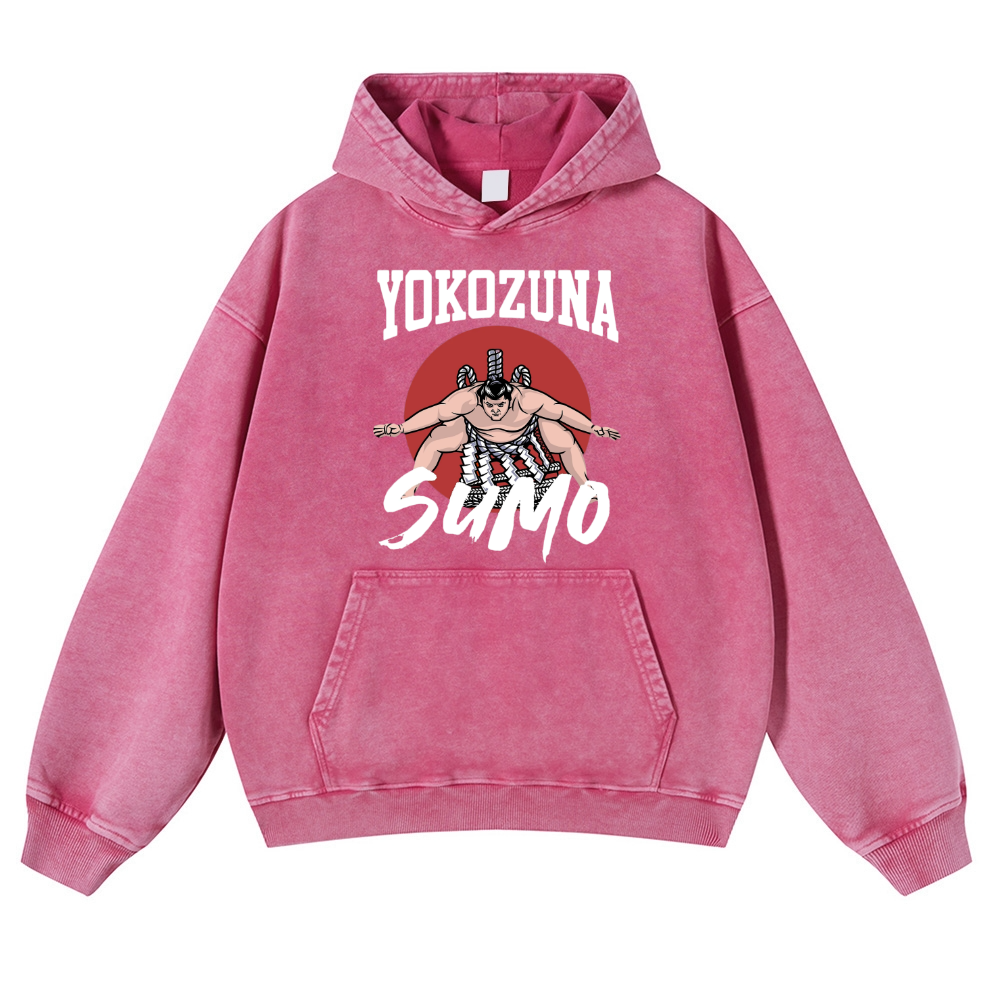 Yokozuna The Highest Honor in Sumo Vintage Washed Thick Cotton Hoodie