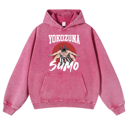 Yokozuna The Highest Honor in Sumo Vintage Washed Thick Cotton Hoodie