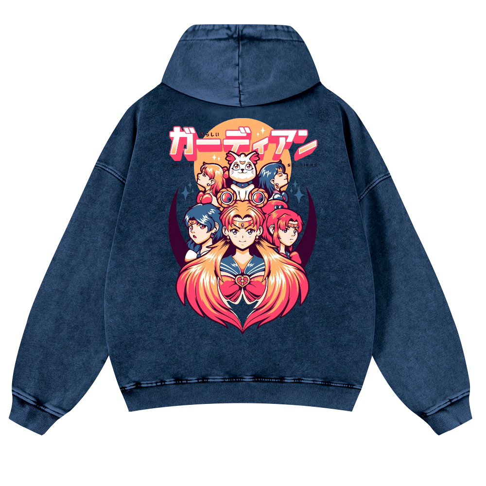 Sailor Moon Vintage Washed Cotton Back Art Hoodie