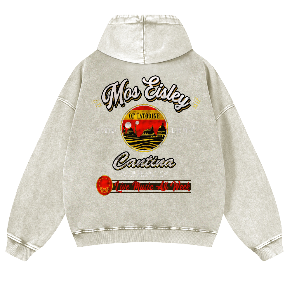 Mos Eisley Cantina Vintage Washed Cotton Back Art Hoodie