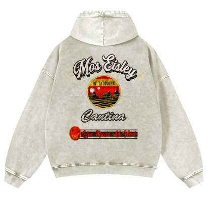 Mos Eisley Cantina Vintage Washed Cotton Back Art Hoodie