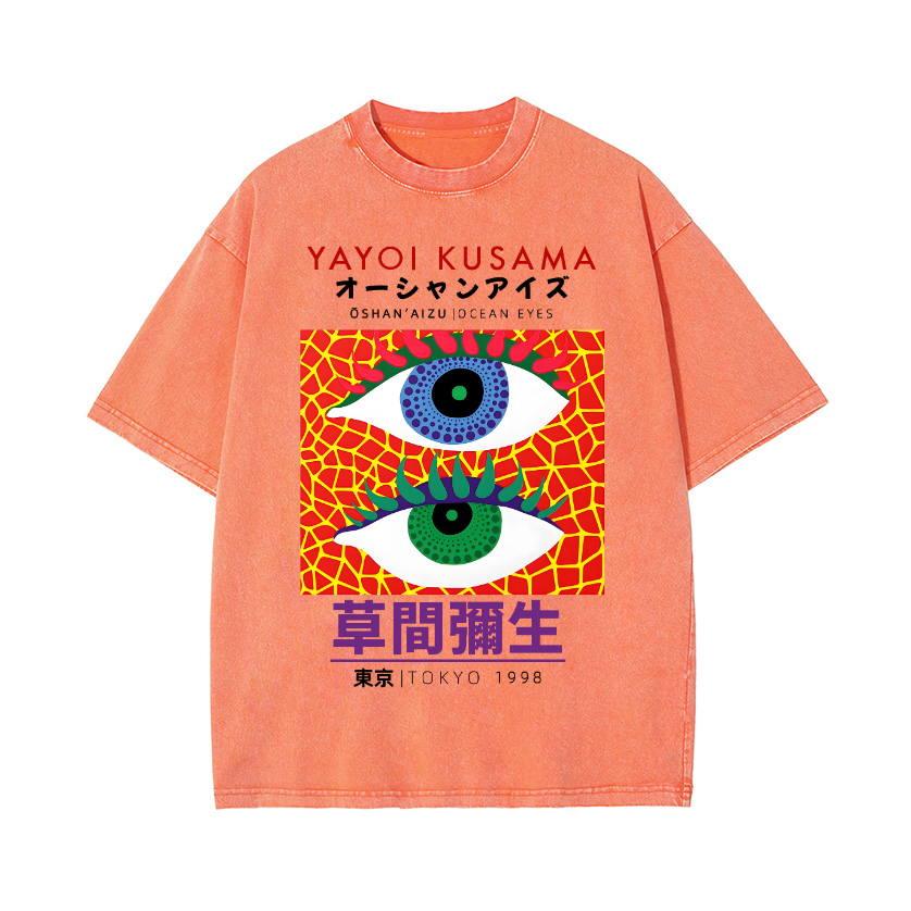 Yayoi Kusama Vintage Wash Japanese Design T-Shirt