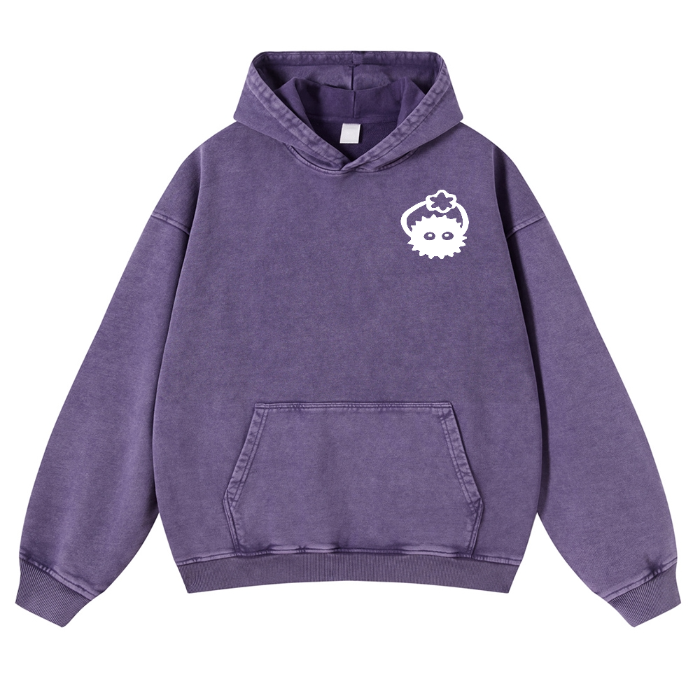 Ghibli Totoro No Face Kaonashi Vintage Washed Cotton Back Art Hoodie