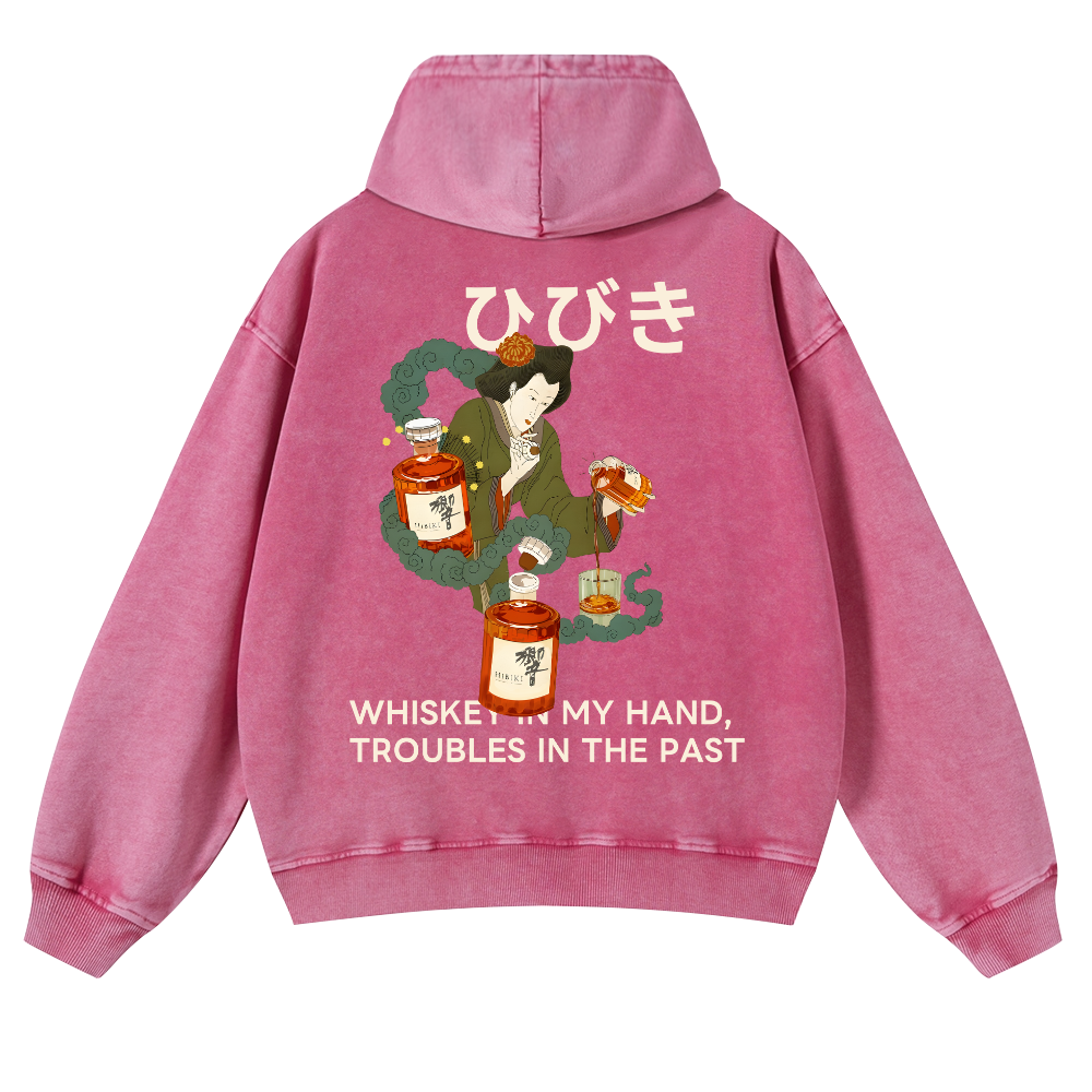 Hibiki Whisky Vintage Washed Cotton Back Art Hoodie