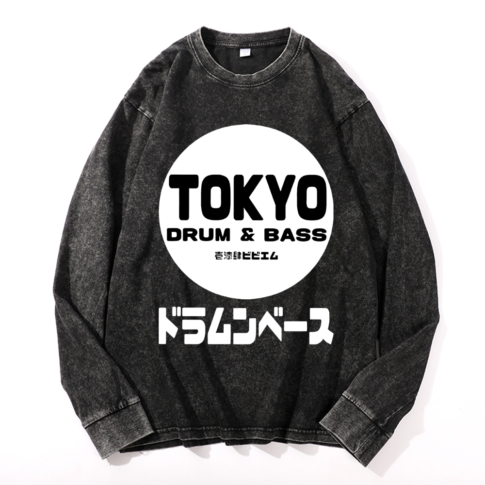 Tokyo Vintage Cotton Wash Crewneck Sweatshirt