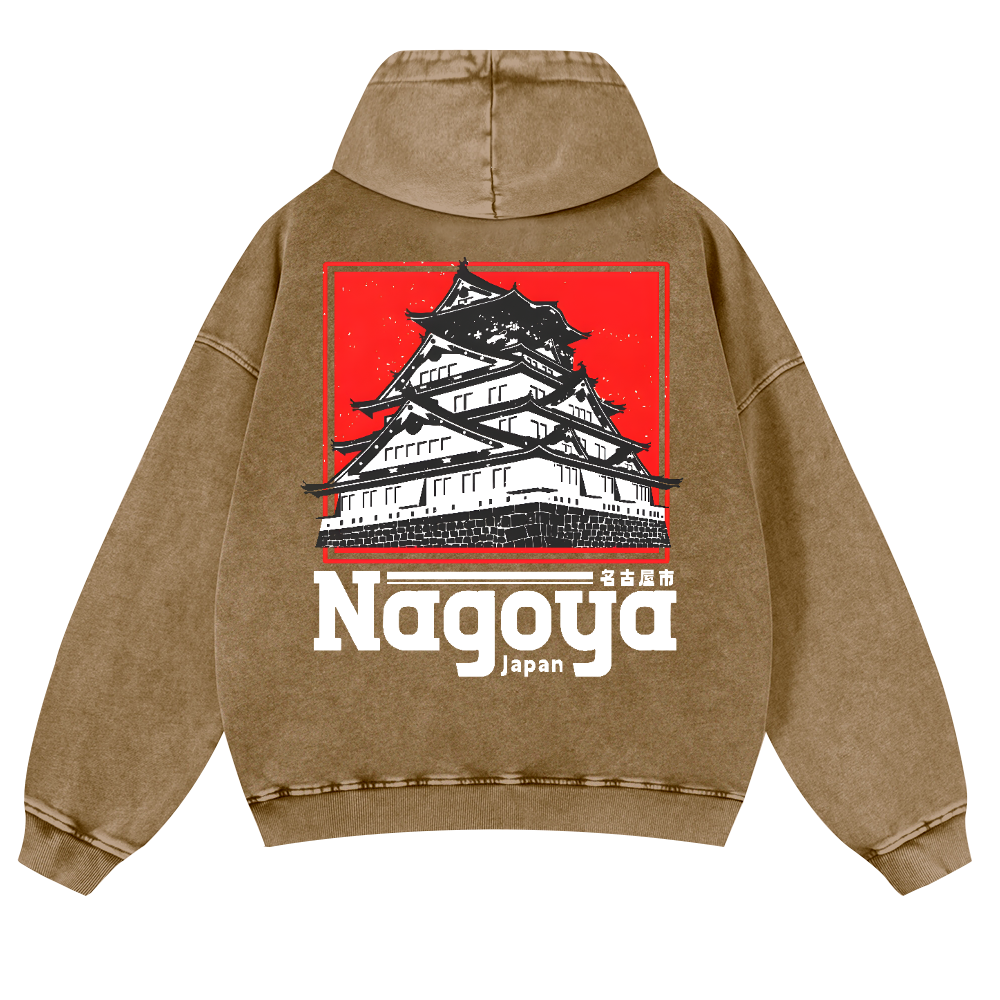 Nagoya Japan Vintage Washed Cotton Back Art Hoodie