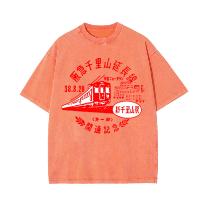 The Hankyu Senriyama Line Vintage Wash Japanese Design T-Shirt