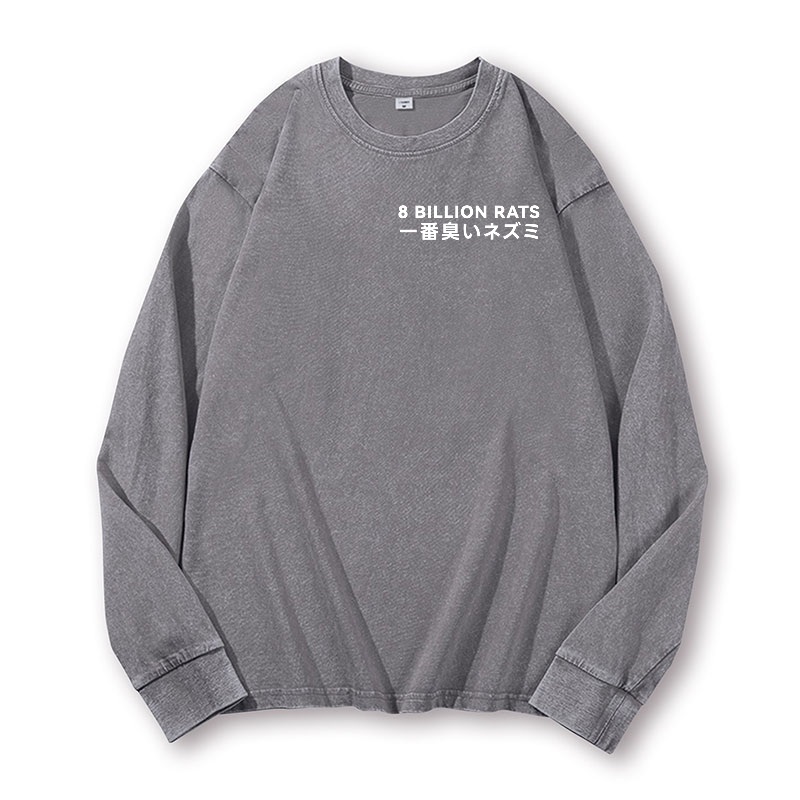 Rat Vintage Washed Cotton Back Art Long-sleeve T-shirt