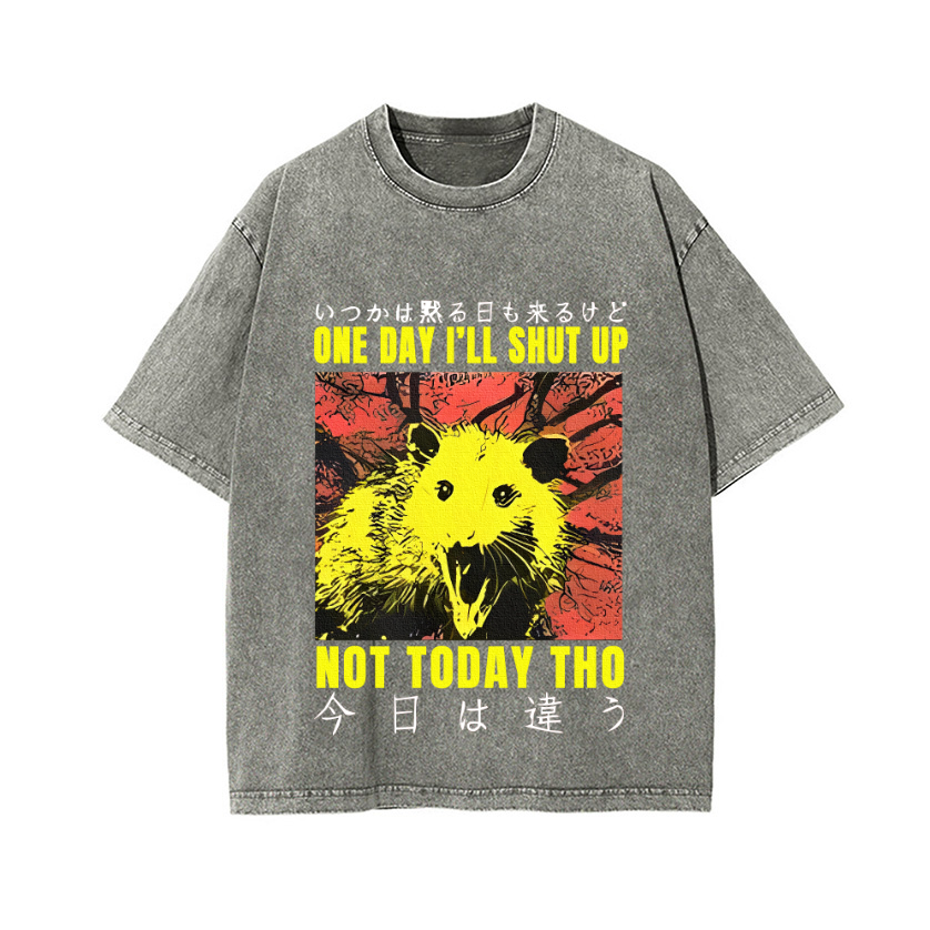 No Silence Today Vintage Wash Japanese Design T-Shirt