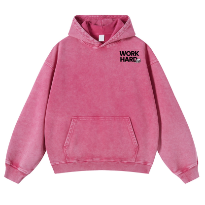 Cat Vintage Washed Cotton Back Art Hoodie