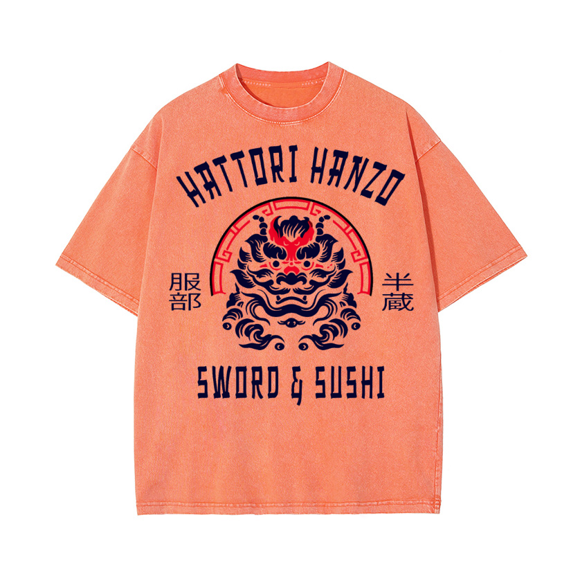 Hattori Hanzo Vintage Wash Japanese Design T-Shirt
