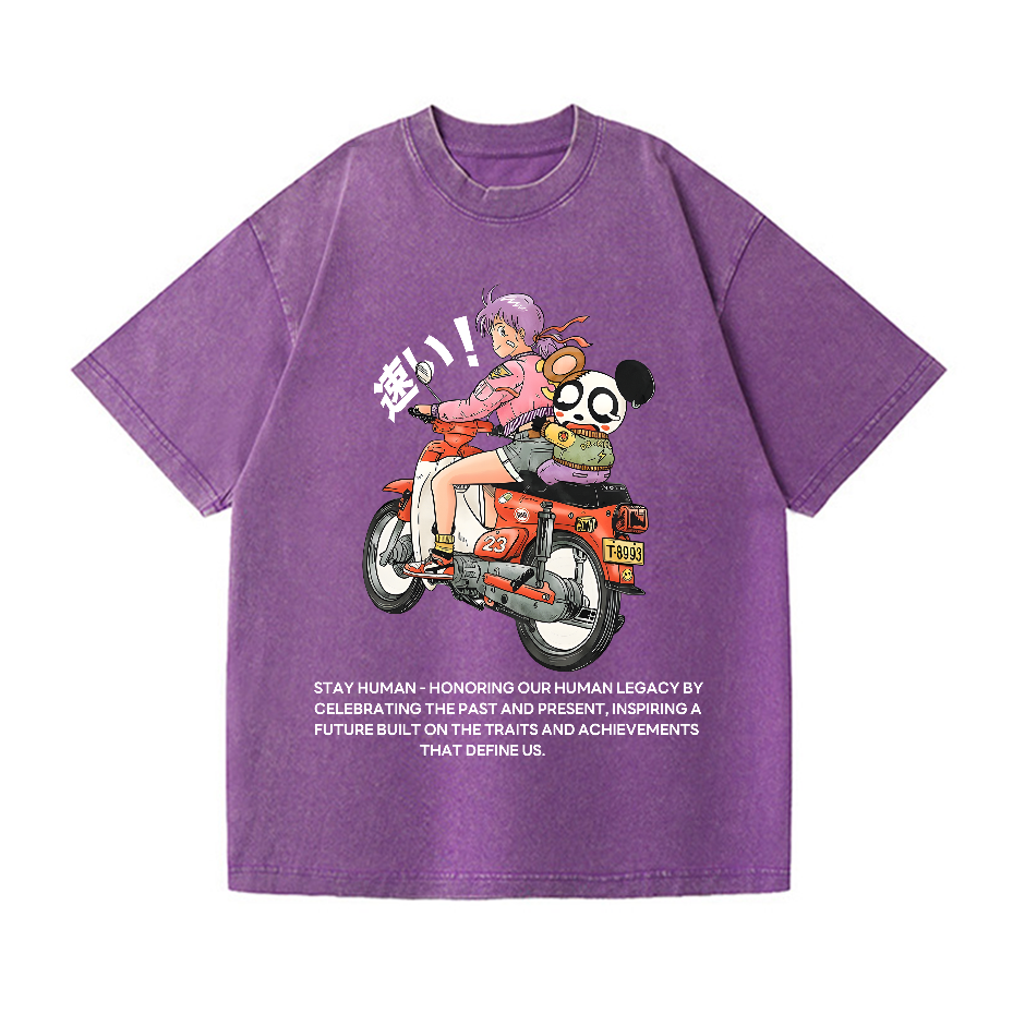 Motorcycle Vintage Wash Japanese Design T-Shirt