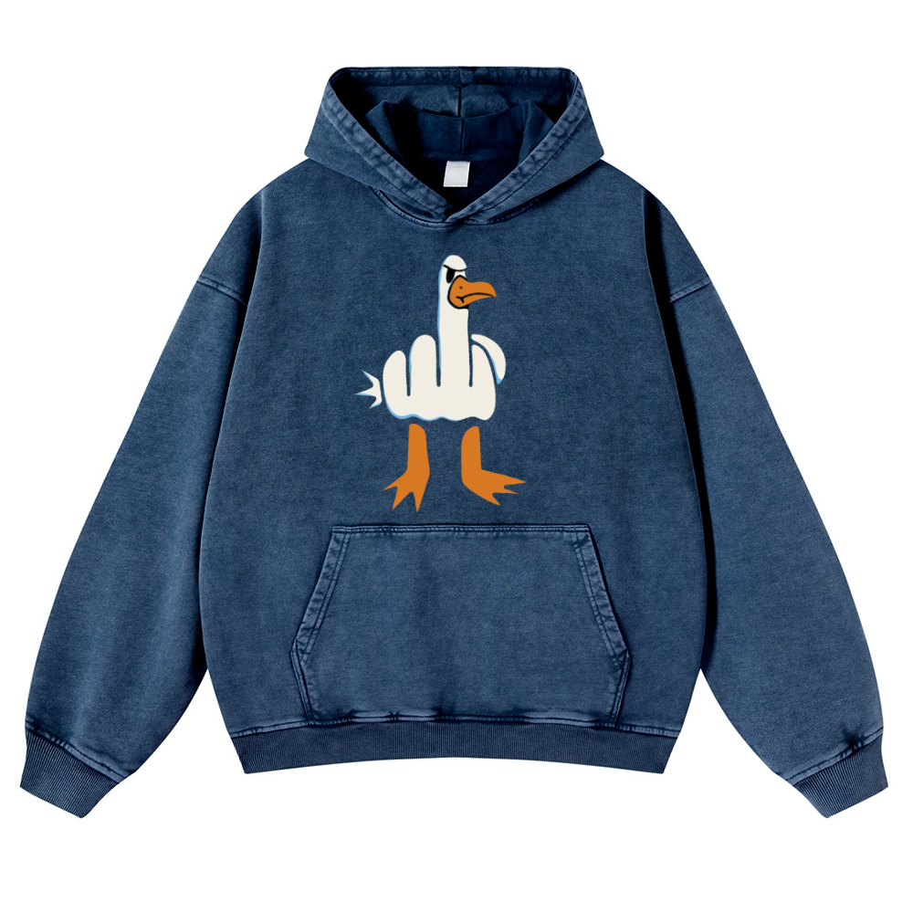 Duck Vintage Washed Thick Cotton Hoodie