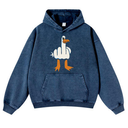 Duck Vintage Washed Thick Cotton Hoodie
