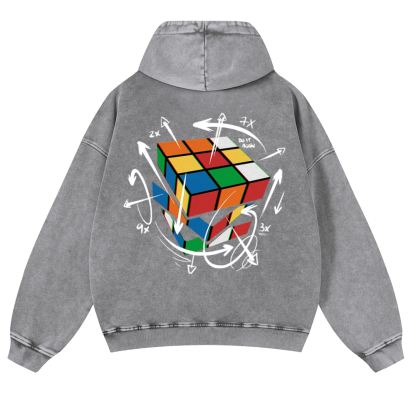 The Cube's Formula Vintage Washed Cotton Back Art Hoodie
