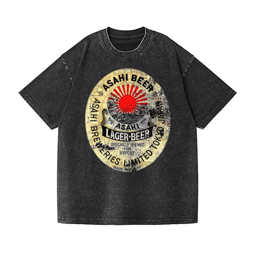 Asahi Beer Vintage Wash Japanese Design T-Shirt