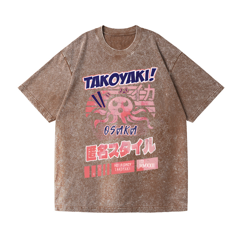 Octopus Takoyaki Vintage Wash Japanese Design T-Shirt