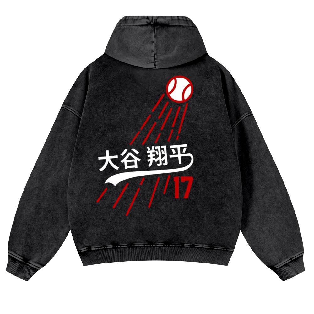 Shohei Ohtani Vintage Washed Cotton Back Art Hoodie