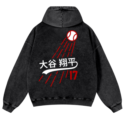 Shohei Ohtani Vintage Washed Cotton Back Art Hoodie