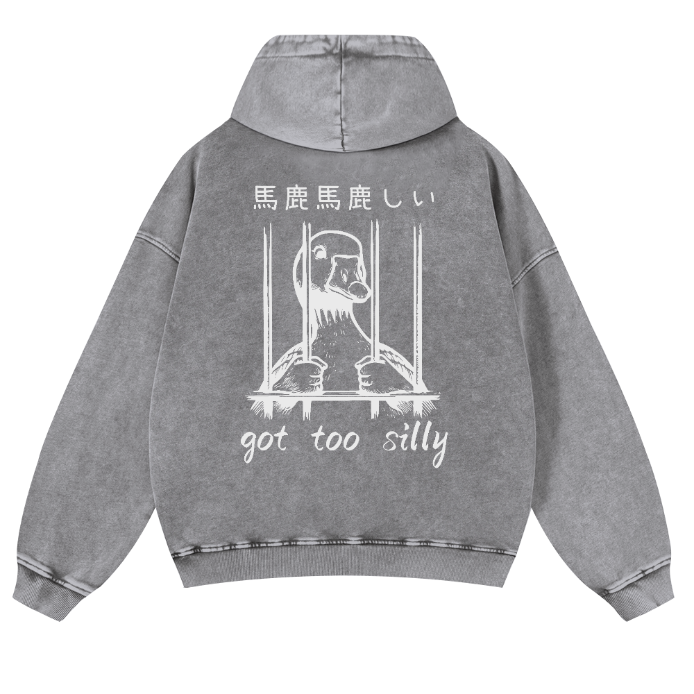 Duck Vintage Washed Cotton Back Art Hoodie