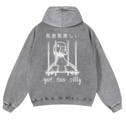 Duck Vintage Washed Cotton Back Art Hoodie