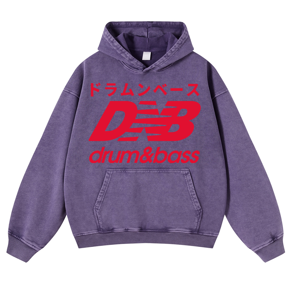Drum and Bass Vintage Washed Thick Cotton Hoodie