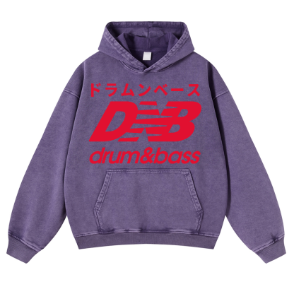 Drum and Bass Vintage Washed Thick Cotton Hoodie