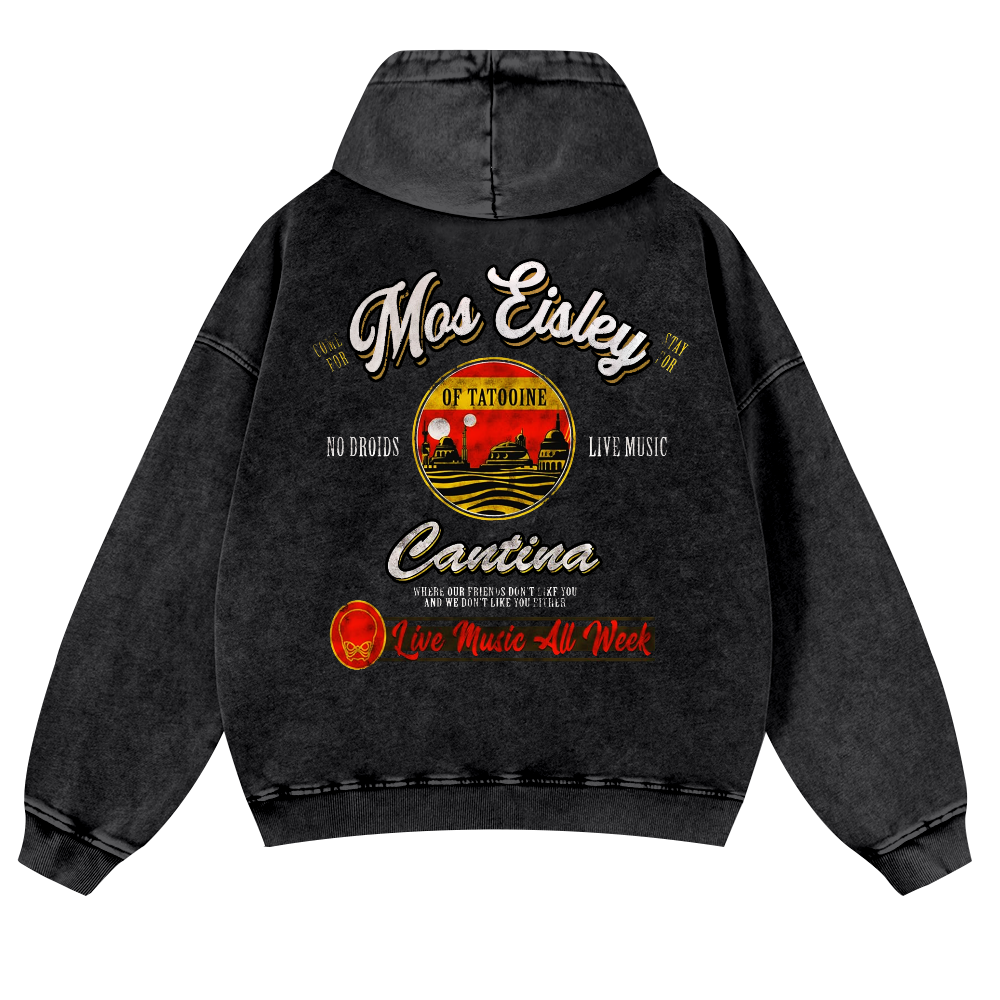Mos Eisley Cantina Vintage Washed Cotton Back Art Hoodie