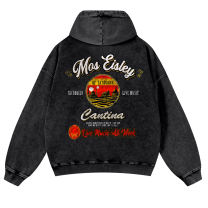 Mos Eisley Cantina Vintage Washed Cotton Back Art Hoodie