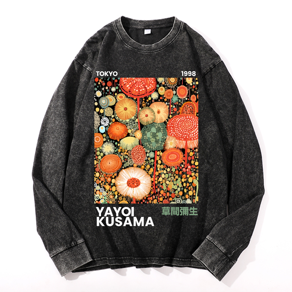 Yayoi Kusama Vintage Cotton Wash Crewneck Sweatshirt