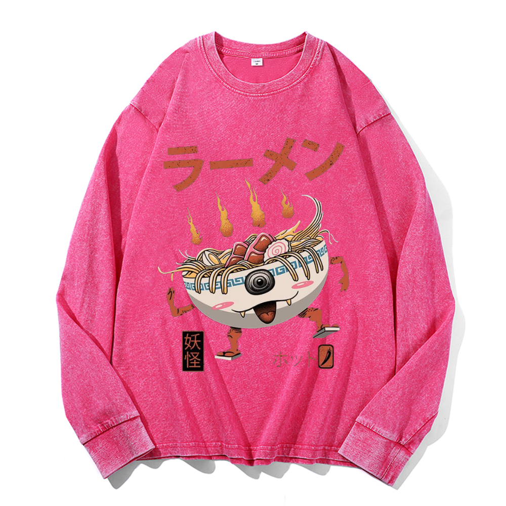 Ramen Monster Vintage Cotton Wash Crewneck Sweatshirt