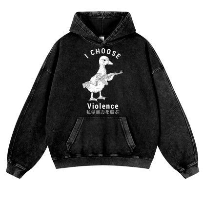 Duck Vintage Washed Thick Cotton Hoodie
