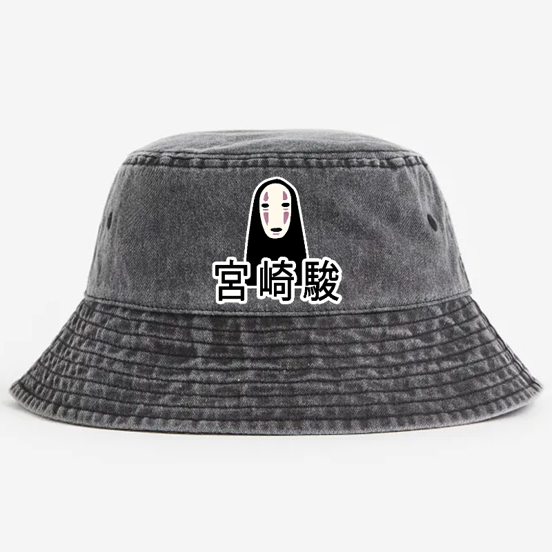 Ghibli No Face Kaonashi Vintage 100% Cotton Bucket Hat