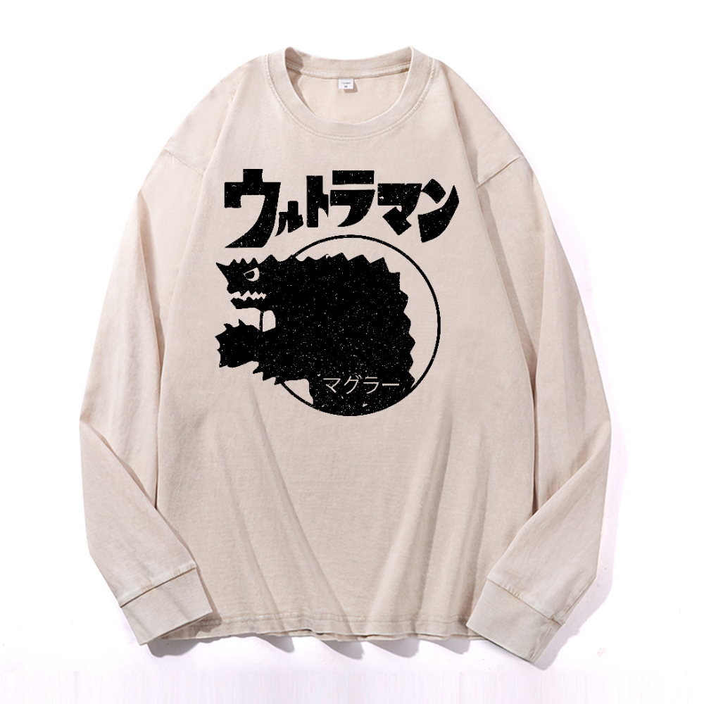 Magular Monster Vintage Cotton Wash Crewneck Sweatshirt