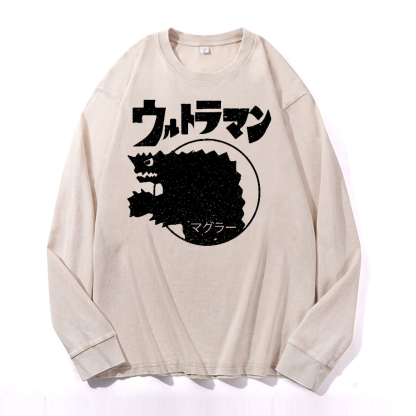 Magular Monster Vintage Cotton Wash Crewneck Sweatshirt