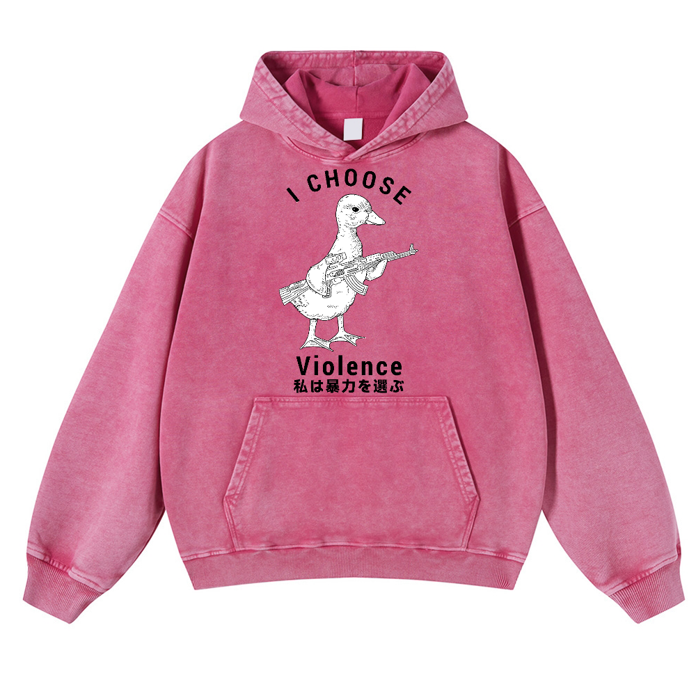 Duck Vintage Washed Thick Cotton Hoodie