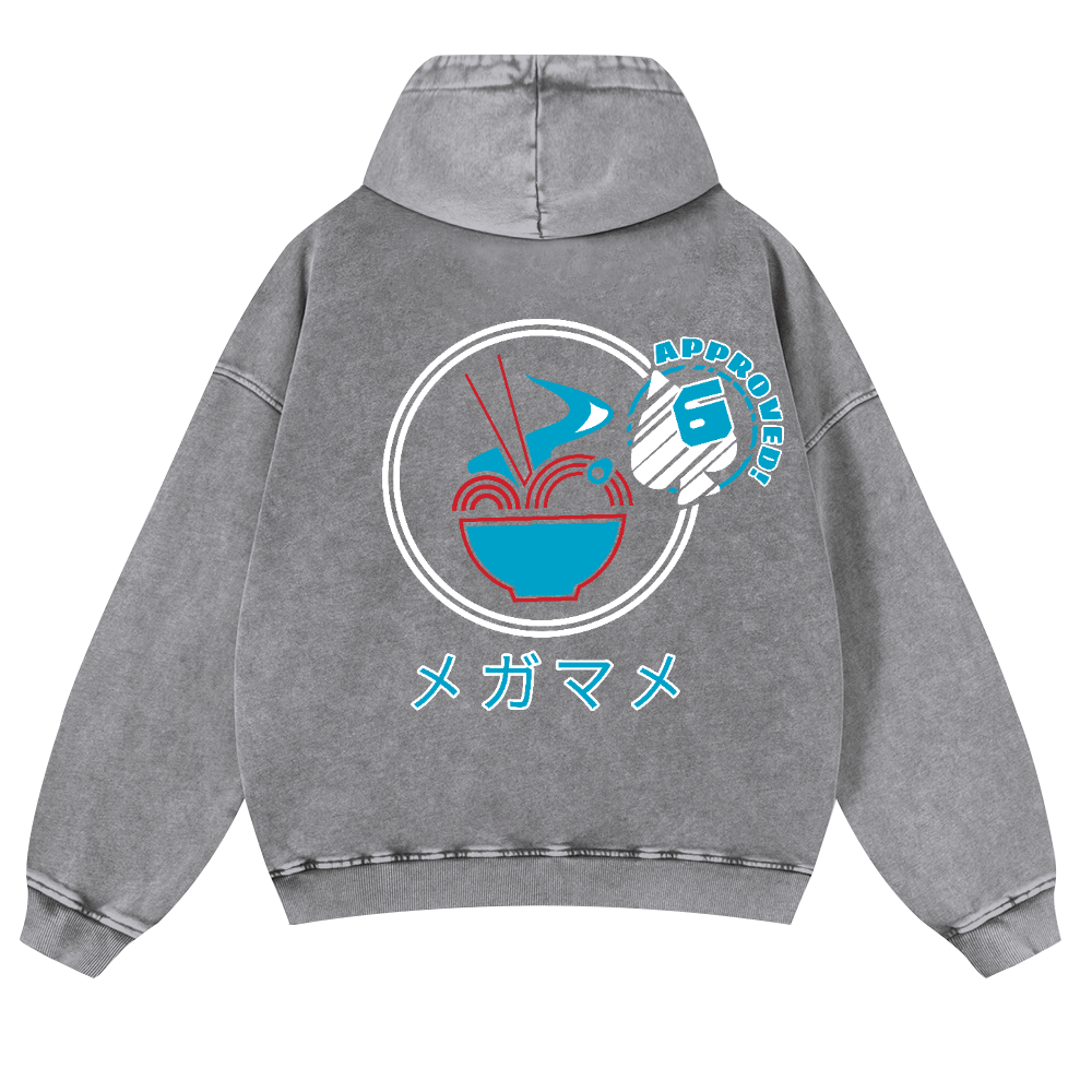 Ramen Vintage Washed Cotton Back Art Hoodie