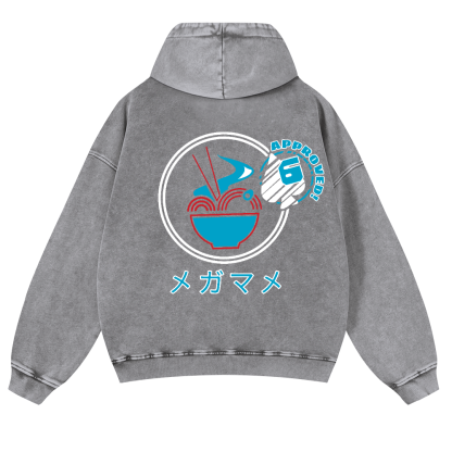 Ramen Vintage Washed Cotton Back Art Hoodie
