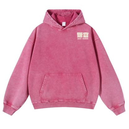 Kamakura Daibutsu Great Buddha Vintage Washed Cotton Back Art Hoodie