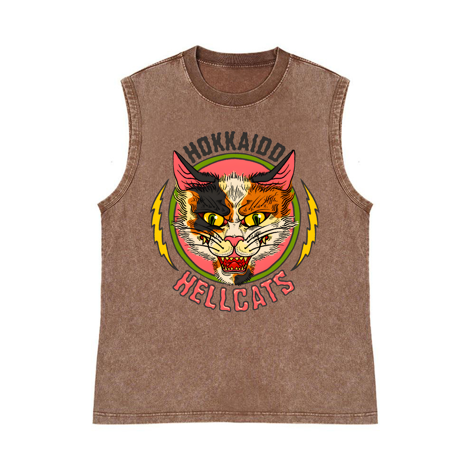 HOKKAIOO Hellcat Pure Cotton Wash-Dyed Sleeveless Tank Top