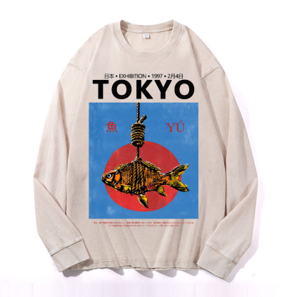 Tokyo Fish Vintage Cotton Wash Long-sleeve T-shirt