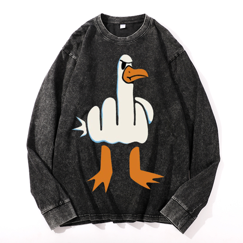 Duck Vintage Cotton Wash Crewneck Sweatshirt