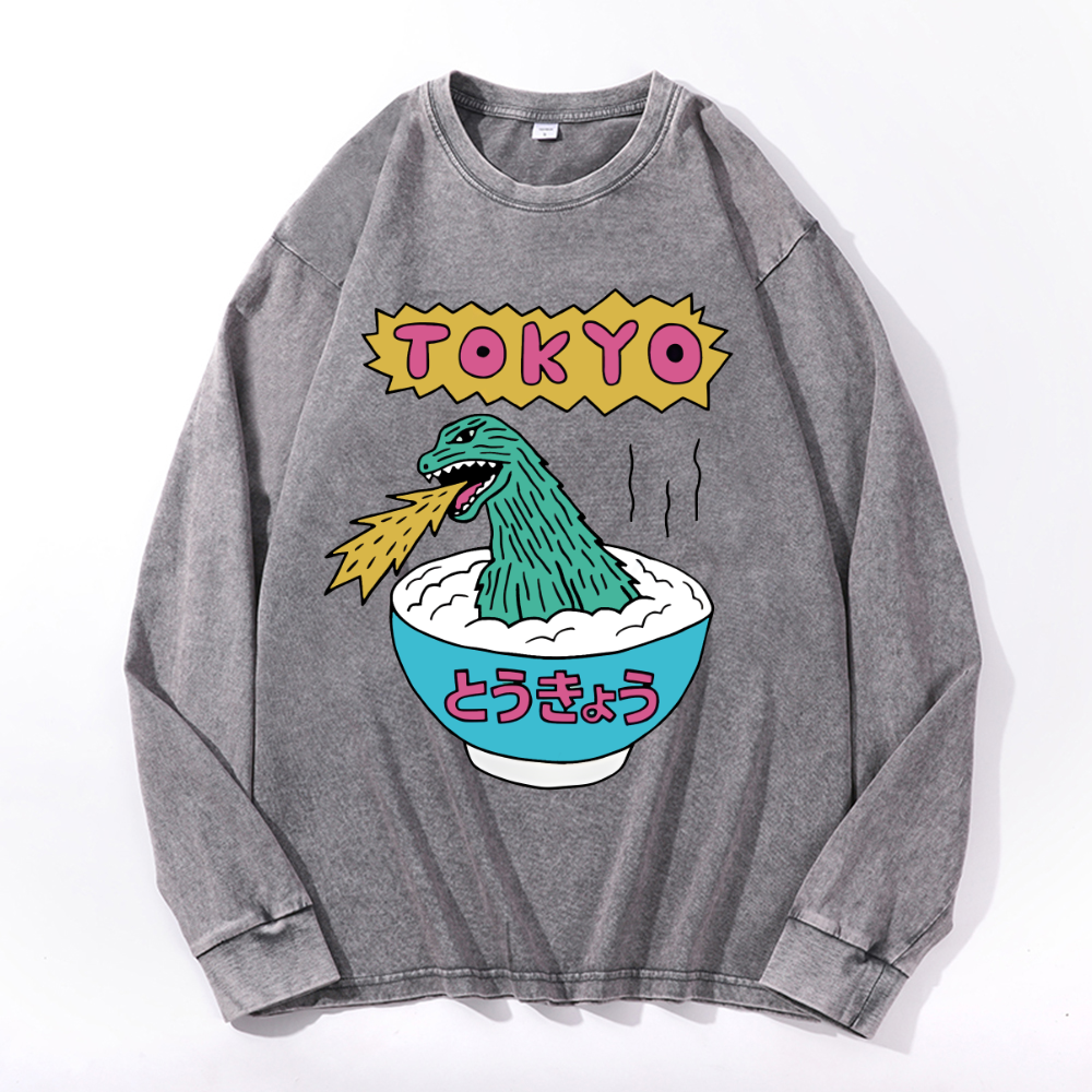 Vintage Cotton Wash Crewneck Sweatshirt