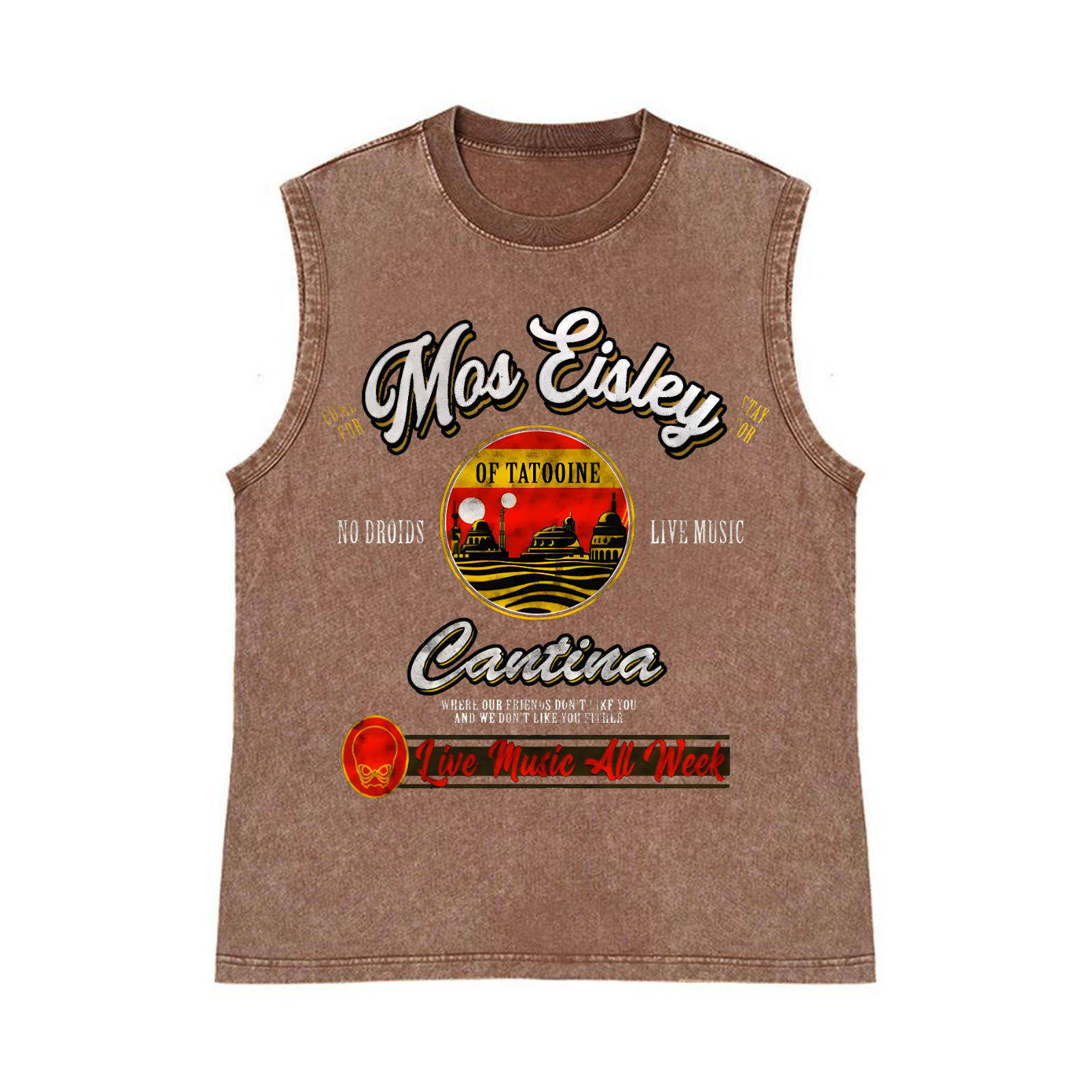 Mos Eisley Cantina  Pure Cotton Wash-Dyed Sleeveless Tank Top