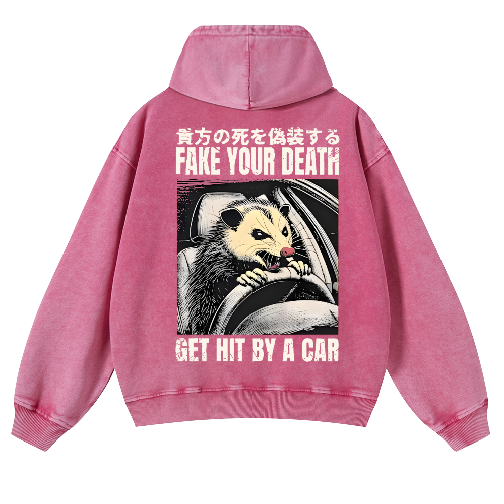 Skunk Vintage Washed Cotton Back Art Hoodie