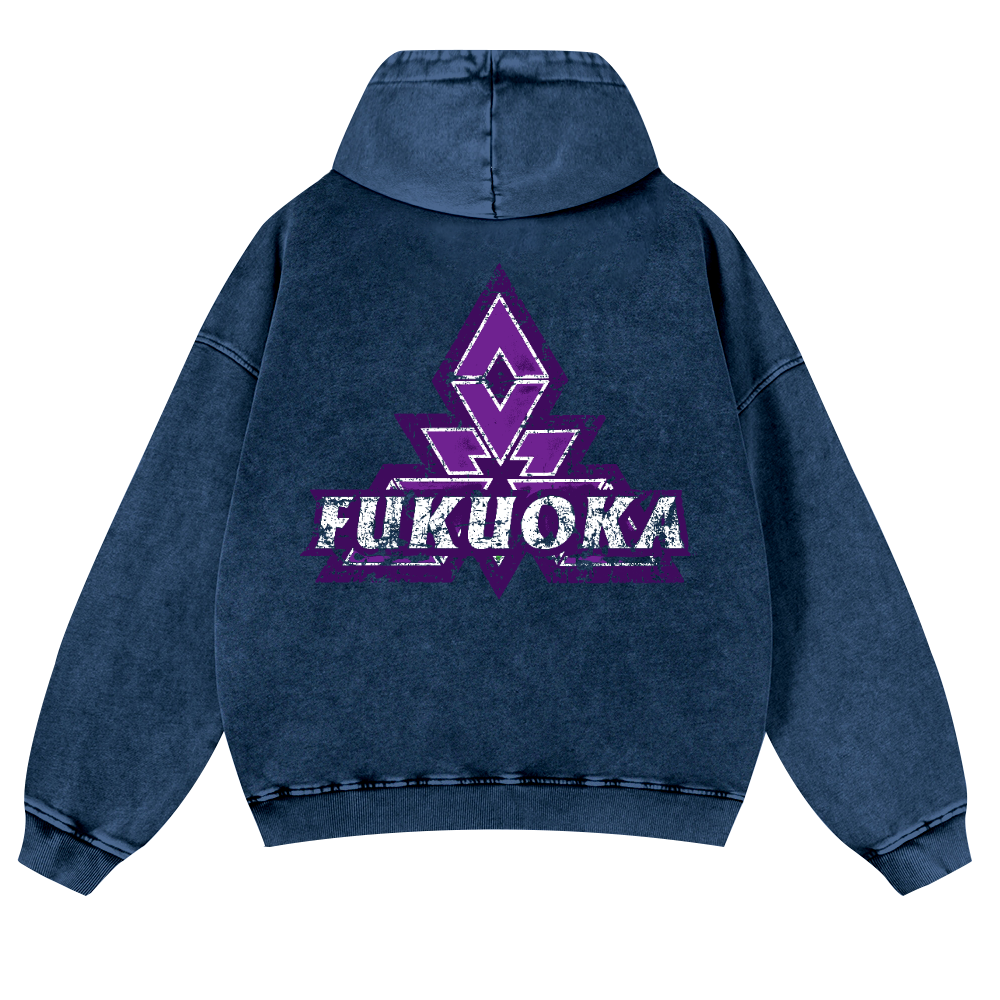 Fukuoka Vintage Washed Cotton Back Art Hoodie