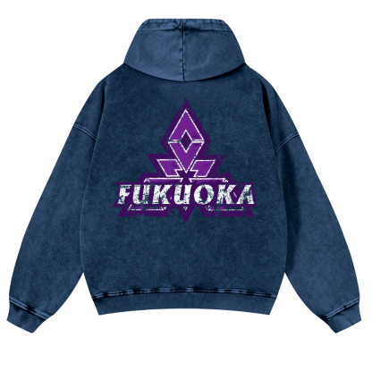 Fukuoka Vintage Washed Cotton Back Art Hoodie