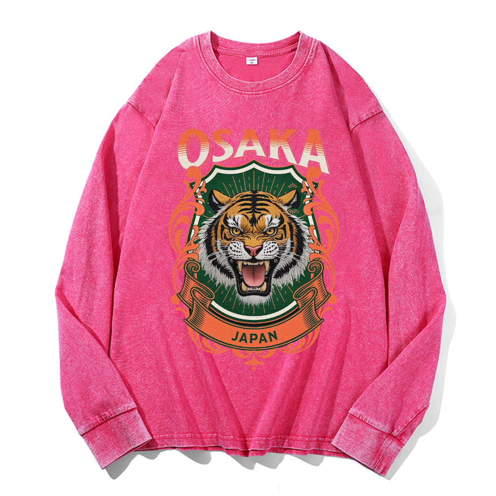 Tiger Vintage Cotton Wash Crewneck Sweatshirt